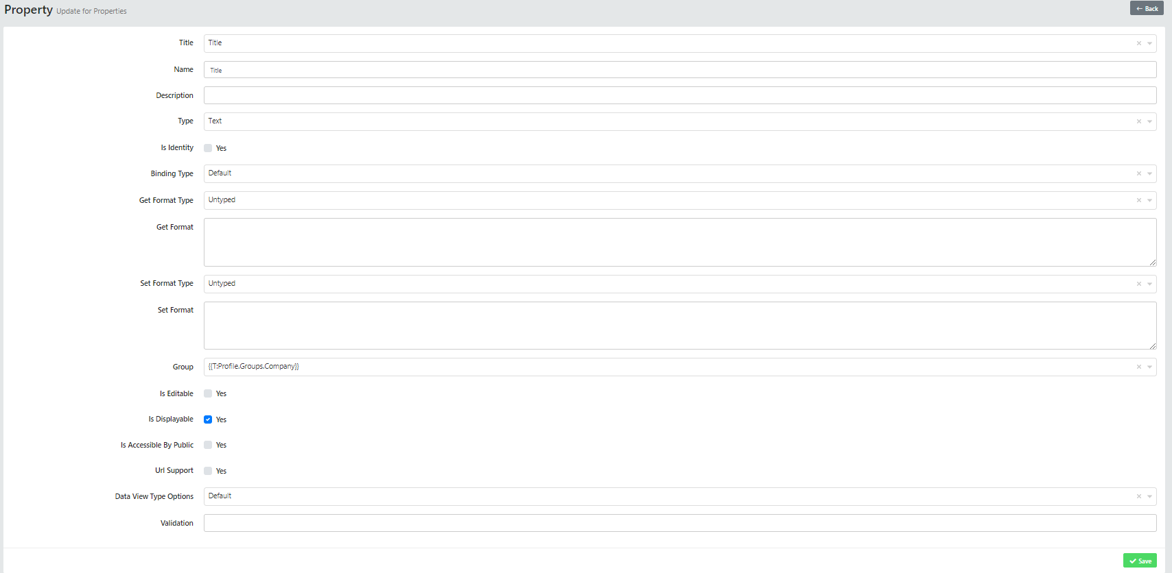 Edit Profile Properties