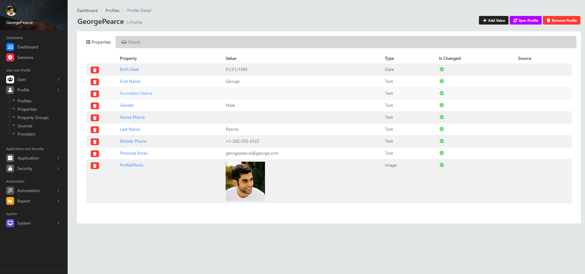 Edit Profile Details