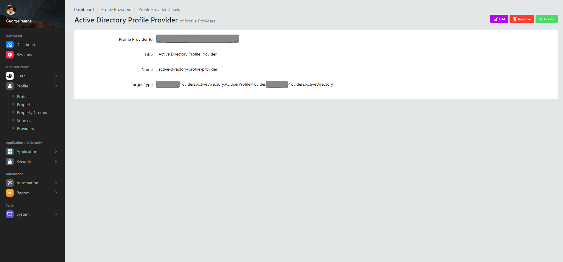 Profile Provider Details