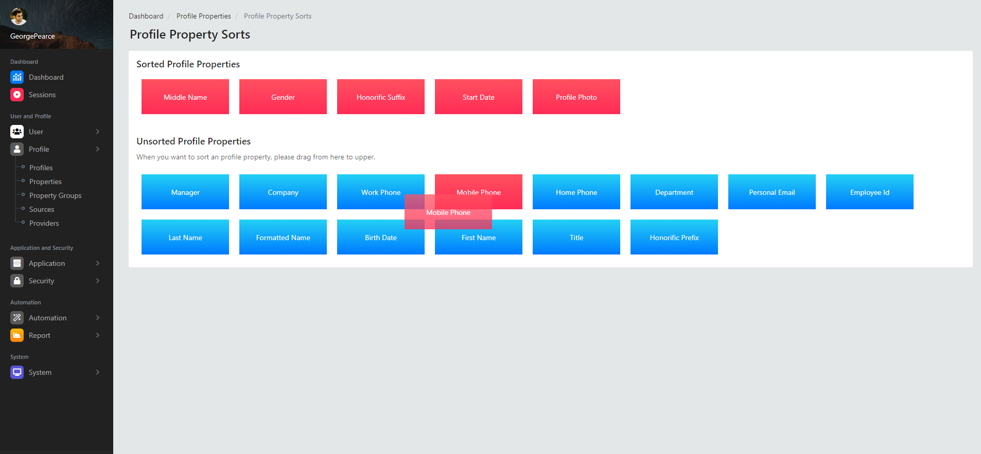 Move the property to unsorted